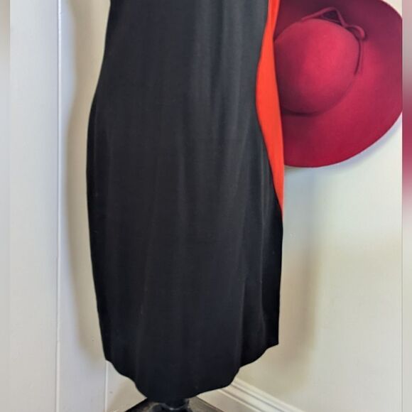 VTG Christine Jaguin Black Purple Red Colorblock Maximalist Power Suit Dress 8 - Picture 4 of 10